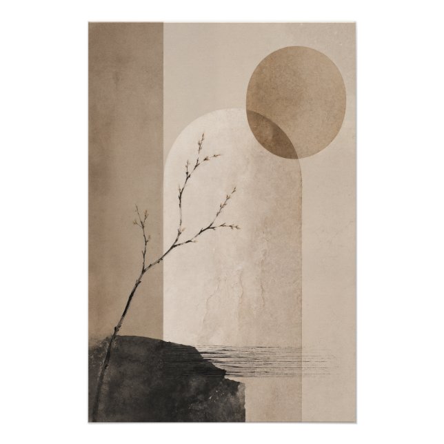 Póster Neutral Japandi Poster – Minimalist Wabi Sabi (Frente)