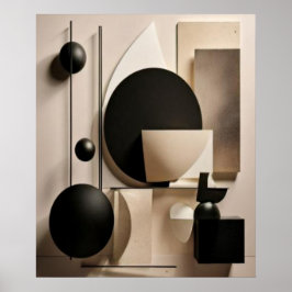 Poster Neutral Minimal Geometric Shapes Abstract