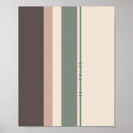 Poster Neutral Minimalist Striped Art –Modern Pastel