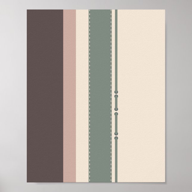 Poster Neutral Minimalist Striped Art –Modern Pastel (Frente)