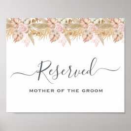 Poster Neutral Palm and Pampas Flower Decor Wedding