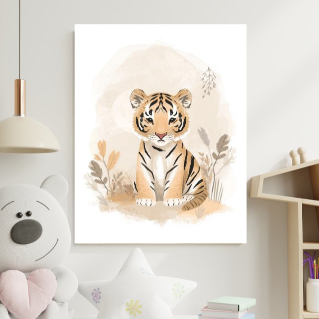 Poster Neutral Safari Boho Tiger Nursery Kids (Criador carregado)
