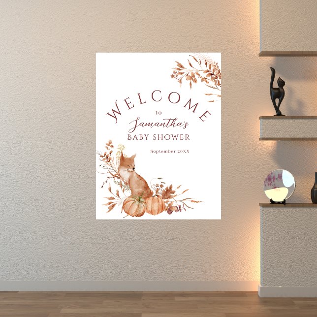 Poster Neutral Woodland Fox Little Pumpkin Welcome (Criador carregado)
