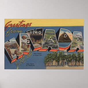 Poster Nevada (capital de estado/flor)