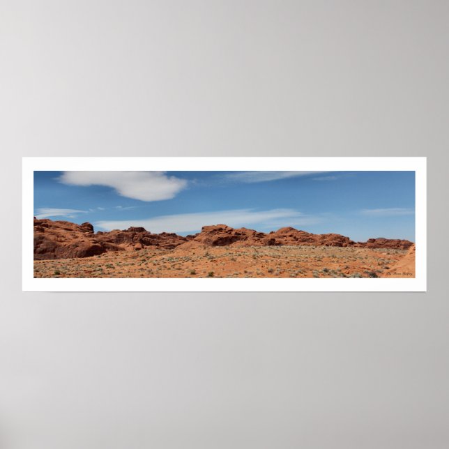 Poster Nevada Desert Skyline Panorâmica (Frente)