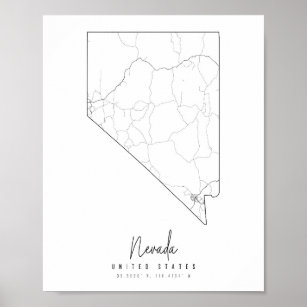 Poster Nevada Minimal Street Map