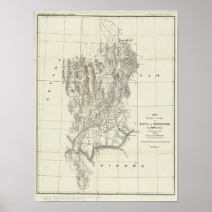 Póster Nevada, Utá, e mapa da arizona