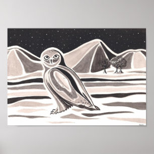 Poster nevado da coruja