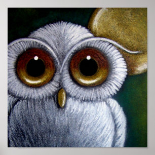 Poster NEVADO da CORUJA da FANTASIA BRANCA
