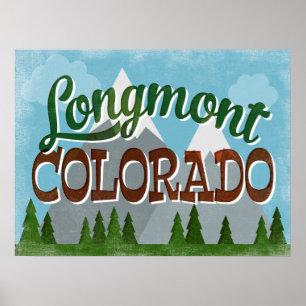 Poster nevado das montanhas de Longmont Colorado