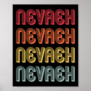 Poster Nevaeh Gift Name Personalised Retro Vintage 80s 90