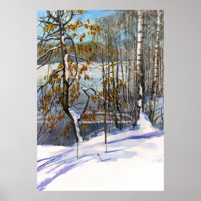 Poster Neve caída Pintor de Aquarela (Frente)
