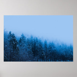 Poster Neve coberta de neve pelo lago Bohinj, Slove