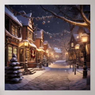 Poster Neve Coberta Por Bastante Cidade