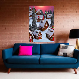 Poster Neve de inverno na cidade de Gingercake | AI Art P