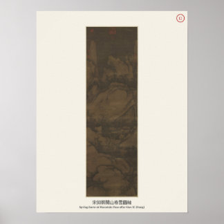 Poster Neve de Primavera num Passo de Montanha - Guo Xi,