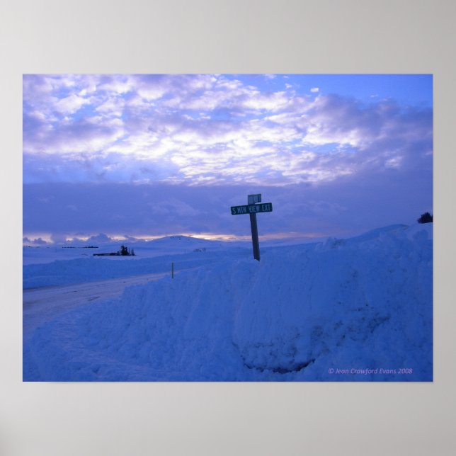 Poster Neve e pôr do sol (Frente)