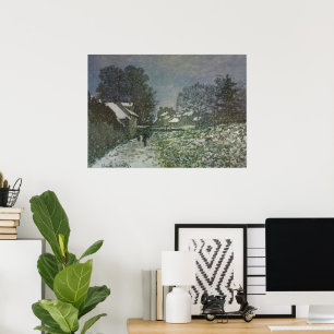 Poster Neve em Argenteuil por Claude Monet