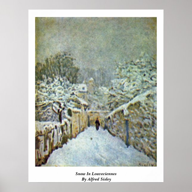 Póster Neve Em Louveciennes Por Alfred Sisley (Frente)