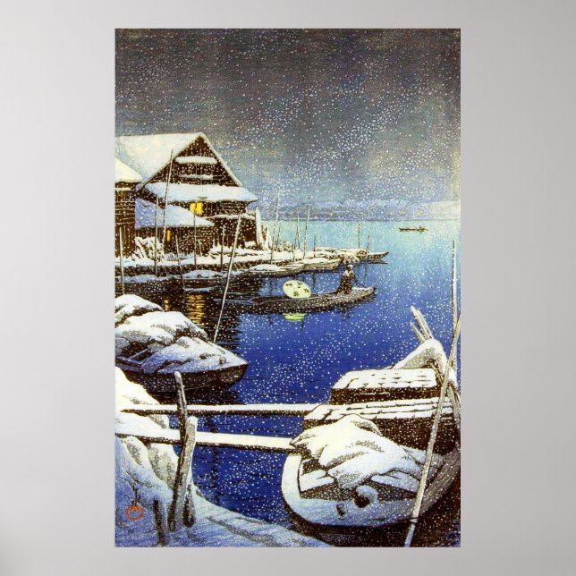 Poster Neve em Mukojima Kawase Hasui 1931 (Frente)
