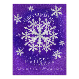 Póster Neve Fala Branco roxo Poster brilhante