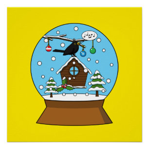 Póster Neve Globe com Blackbird Singing