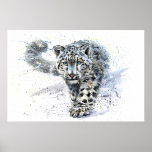 Poster Neve Leopardo Watercolor