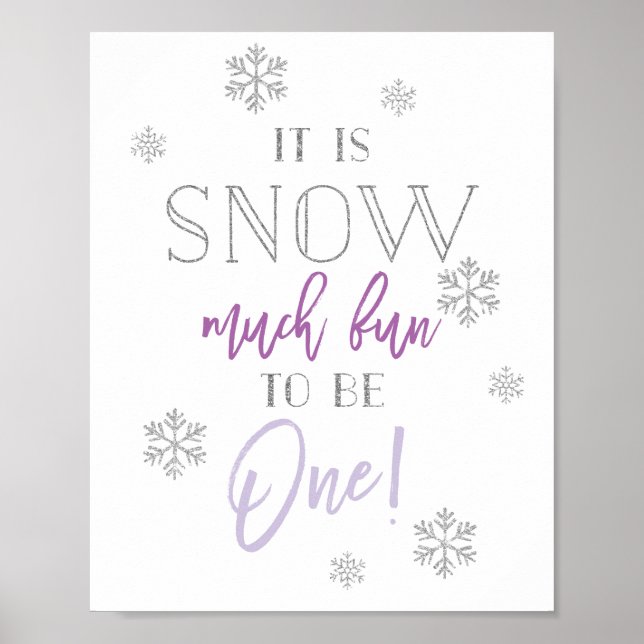 Poster Neve Muito Divertida | Prata | Sinal de primeiro a (Frente)