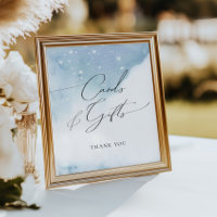 Neve no Amor Cartões e Presentes Azuis de Chá de p