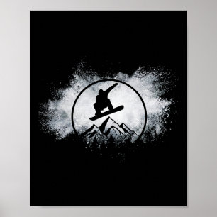 Poster Neve Nuvem Grande Ar Snowboarder Snowboard