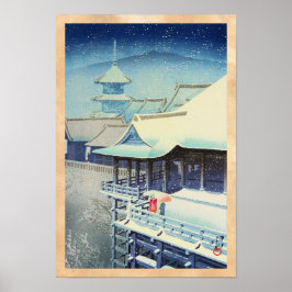 Póster Neve primavera em Kiyomizu Temple Hasui Kawase han