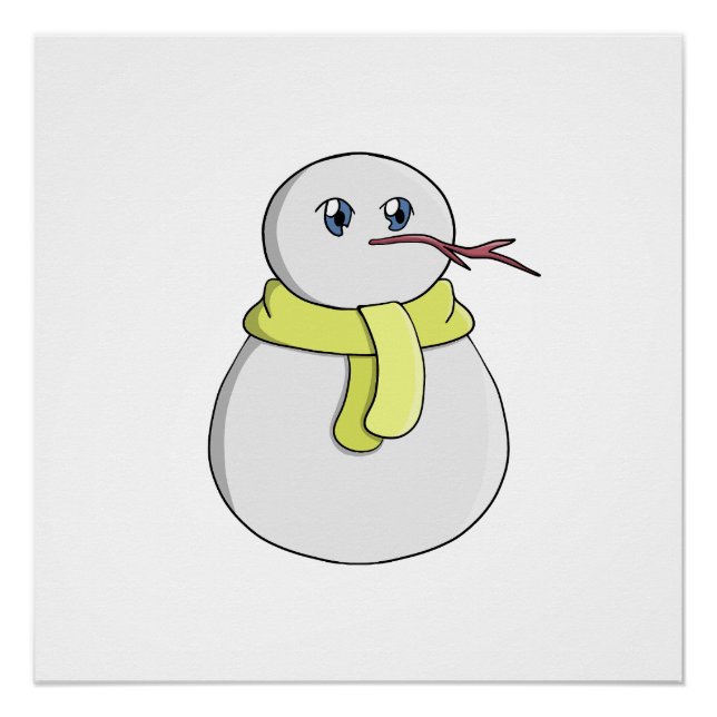 Póster Neve vestindo um cachecol amarelo (Frente)