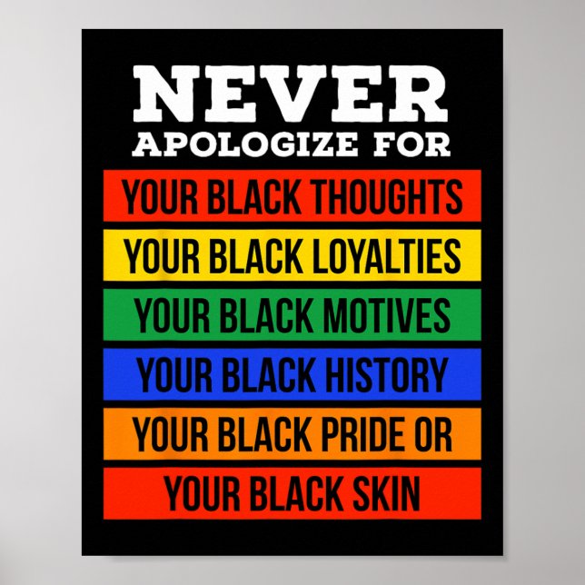 Poster Never Apologize For Your Blackness - Black History (Frente)
