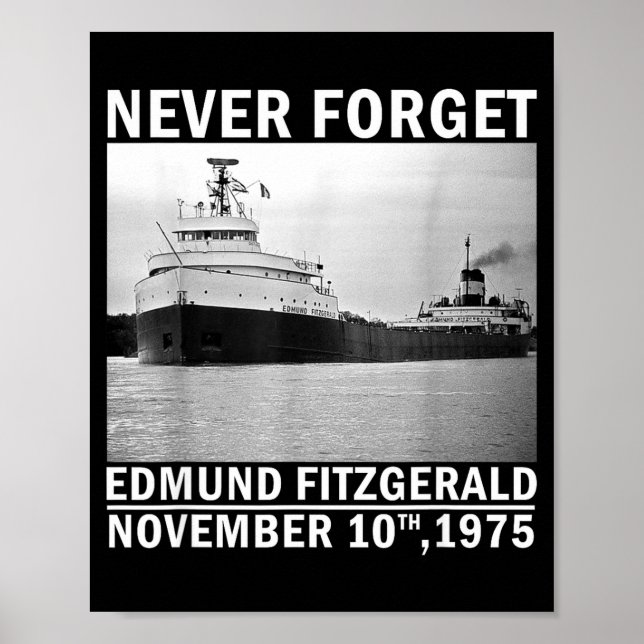 Poster Never Forget – Edmund Fitzgerald Memorial Tee Nov. (Frente)