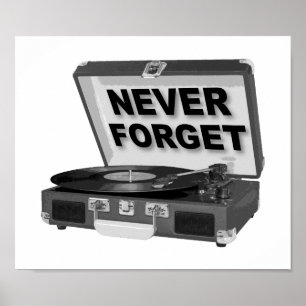 Poster Never Forget Records Cartaz Divertido