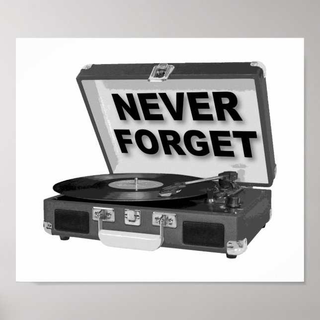 Poster Never Forget Records Cartaz Divertido (Frente)