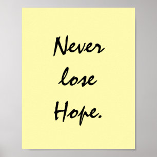 PÓSTER NEVER LOSE HOPE.