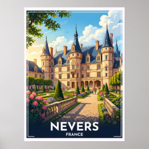 Poster Nevers França Château Viagem Antiga