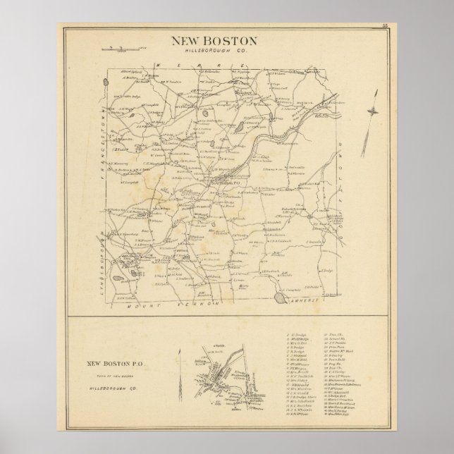 Poster New Boston, Hillsborough Co (Frente)