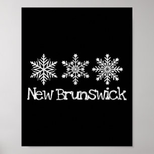 Poster New Brunswick Canadá Winter Ski Skiier Snowf