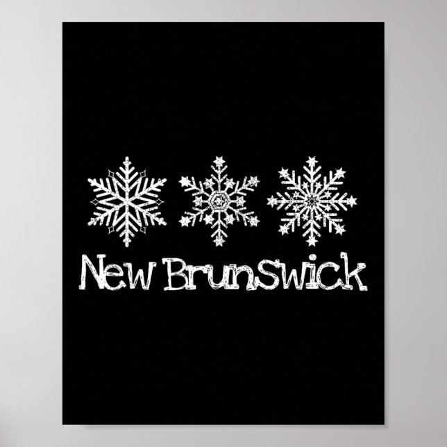 Poster New Brunswick Canadá Winter Ski Skiier Snowf (Frente)