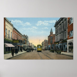 Poster New Castle, Indiana Broad Rua Trolley