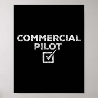 Poster New Commercial Pilot Check Box Gift 