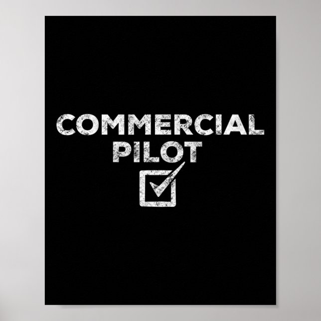 Poster New Commercial Pilot Check Box Gift  (Frente)