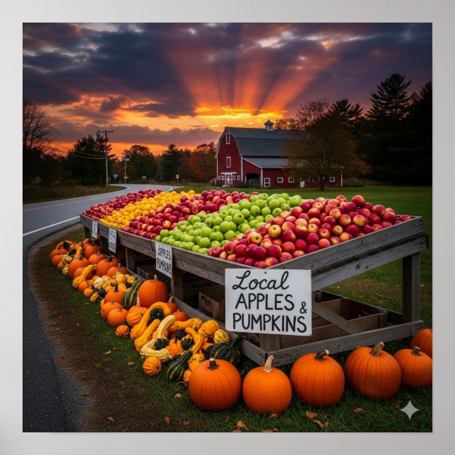 Poster New England Autumn Fazenda Stand (Frente)