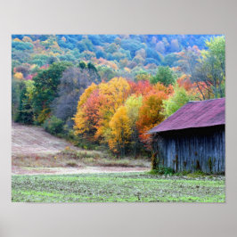 Póster New England Cigarro Barn Autumn Foliage Nature