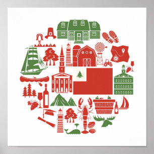 Poster New England Icons