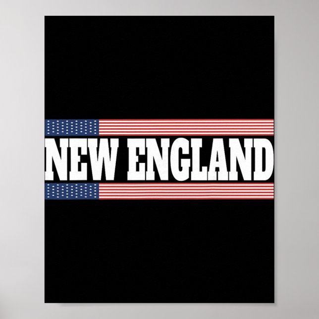 Poster New England Usa Flag Patriotic State Varsity New E (Frente)