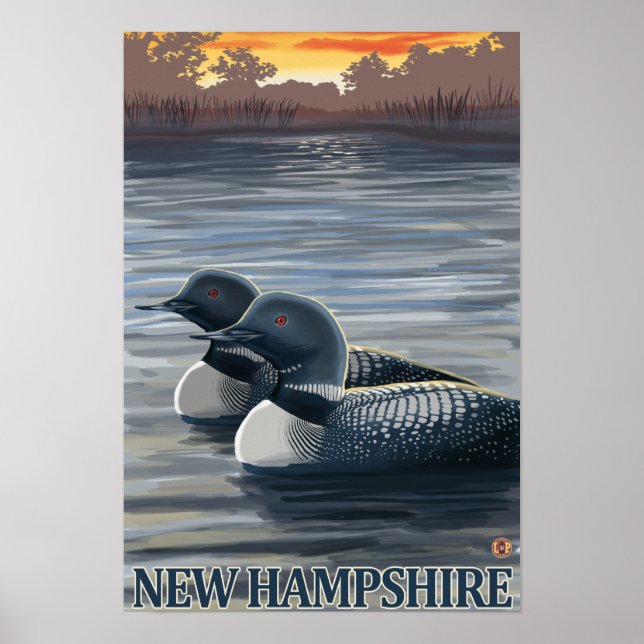 Póster New Hampshire Common Loon (Frente)