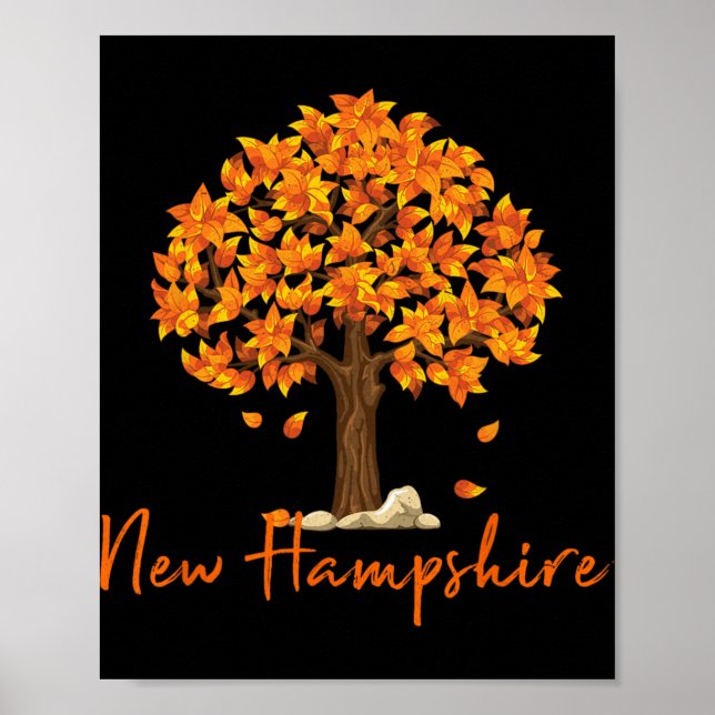 Poster New Hampshire Fall Foliage Autumn Rustic Maple Oak (Frente)